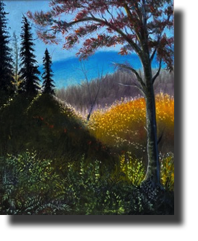 Jon Sebastian  Shining Cove Oil on Canvas 28 h x 24 w in, Framed $425